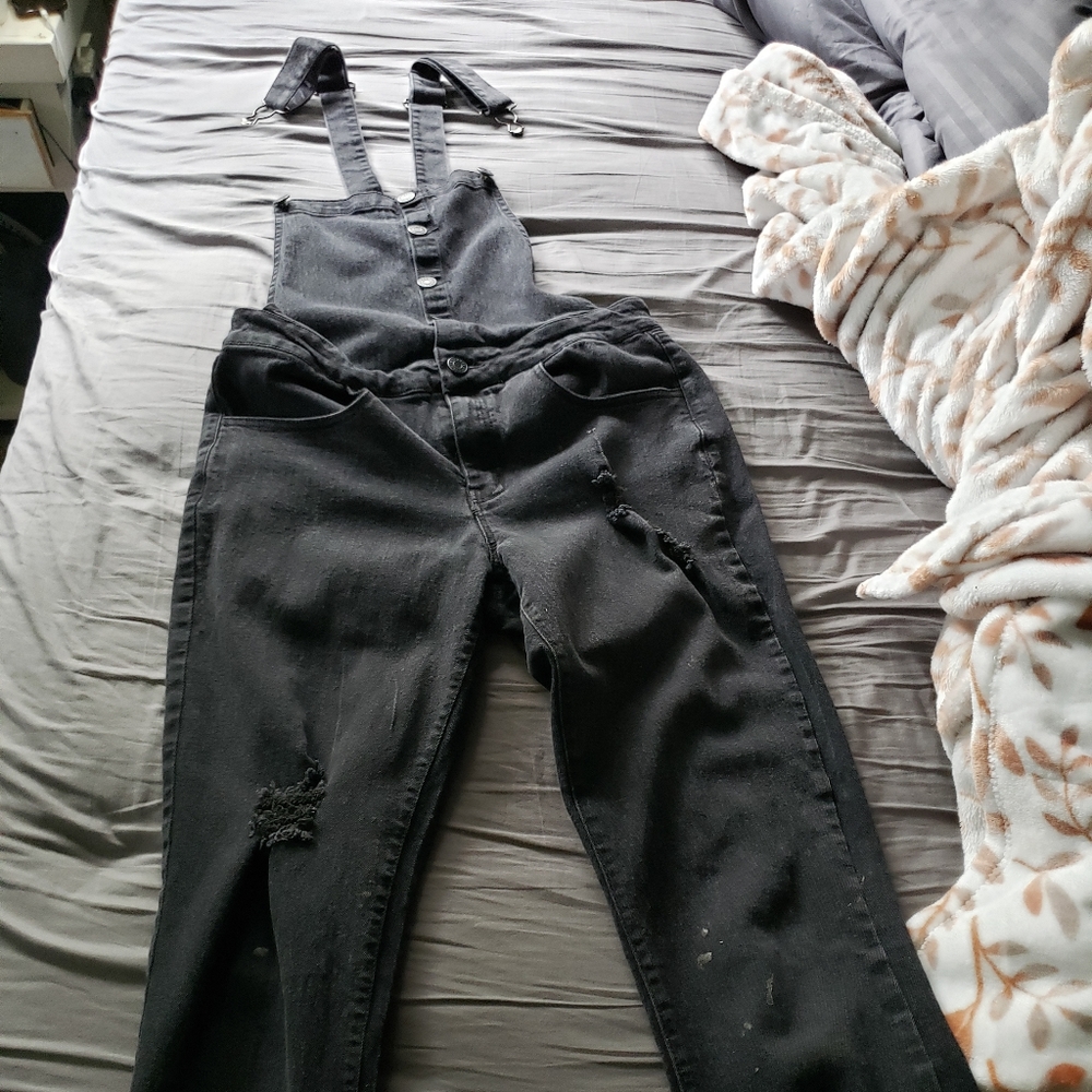 Black Denim overalls